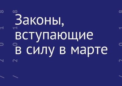 Законы, вступающие в силу в марте  